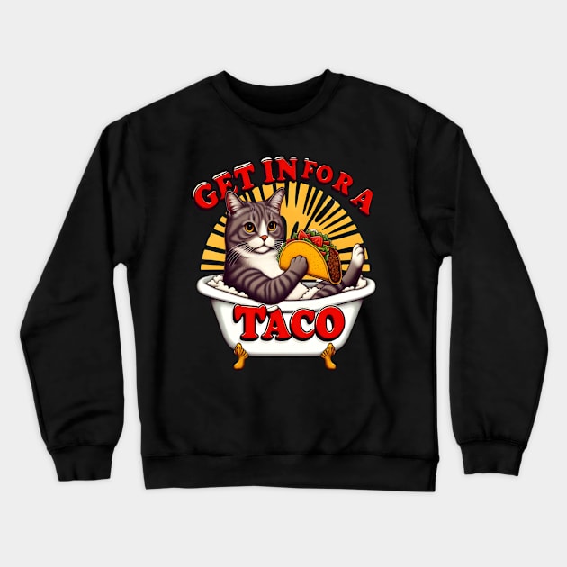 Feline Fiesta in a Tub Crewneck Sweatshirt by coollooks